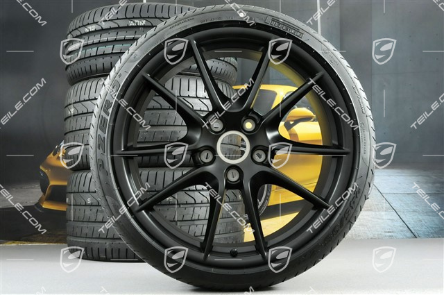 20-inch Carrera S III summer wheel set, 8,5J x 20 ET51 + 11J x 20 ET52 + summer tyres 245/35 ZR20 + 305/30 ZR20, with TPMS, black sidematt