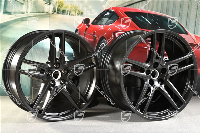 20" Komplet felg "Macan Turbo", 9J x 20 ET 26 + 10J x 20 ET19, BORBET, czarny półmat