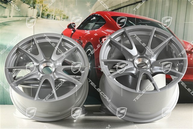 19-inch Rims set GT3RS II 4.0 / GT2RS, GT-Silber, 9J x 19 ET47 + 12J x 19 ET48