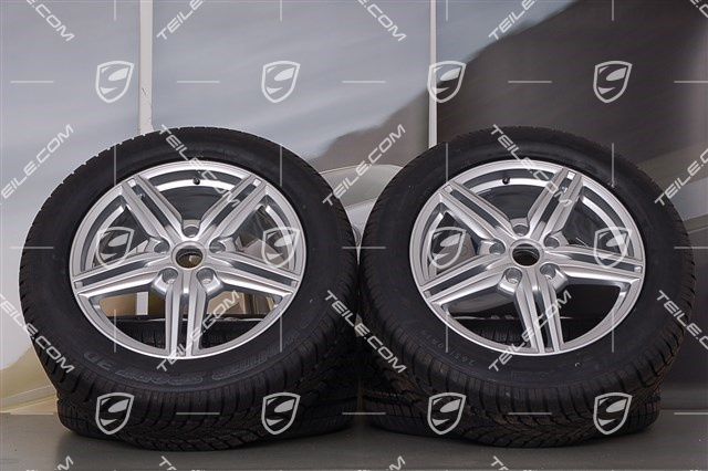 19-inch Cayenne Design II winter wheel set, 4 wheels 8,5 J x 19 ET 59 + 4 Dunlop winter tyres 265/50 R 19 110V XL M+S, witho TPMS