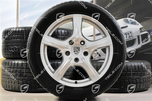 18-inch Panamera winter wheel set, 8J x 18 ET 59 + 9J x 18 ET 53 + NEW Nokian winter tyres 245/50 R18 + 275/45 R18, DOT/prod.year 2013