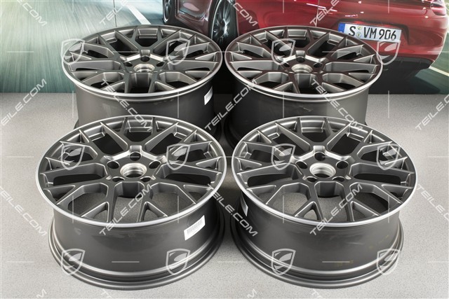 20+21" Felgensatz RS Spyder, Felgen: vorne 8,5J x 20 ET50 + hinten 11,5J x 21 ET67, platinum-seidenmatt