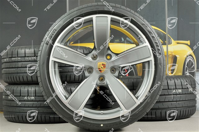 20-inch Carrera Sport summer wheels set, rims 8,5J x 20 ET57 + 10,5J x 20 ET47 + Pirelli P Zero summer tires 235/35 ZR20 + 265/35 ZR20, with TPMS