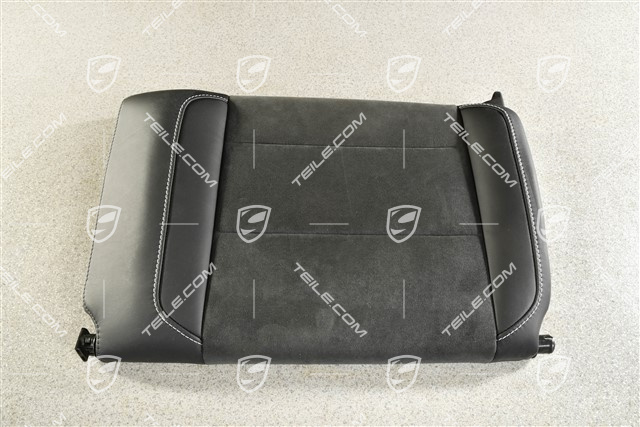 Cabrio / Targa, Notsitzrückenlehne / Rücksitz / Rückenlehne, Hinten, Leder / Alcantara, Schwarz mit Rhodiumsilber Naht Faden, GTS, L