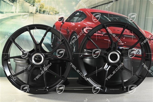 20"+21" GT3 / GT3RS, komplet felg, felgi z centralnym mocowaniem 9J x 20 ET43 + 11,5J x 21 ET46, odpowiednie do użytku zimowego, czarne satynowo-matowe
