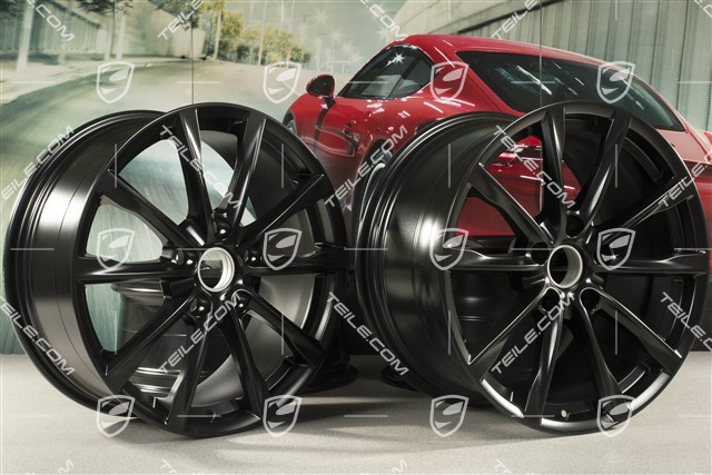 19-inch Boxster S wheel rim set, 8J x 19 ET57 + 10J x 19 ET45, black silky gloss / mat