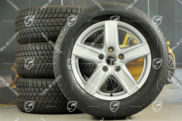 18-inch Cayenne S III winter wheel set, wheels 8 J x 18 ET 53 + NEW winter tyres Michelin 255/55 R 18 109V XL M+S, without TPMS