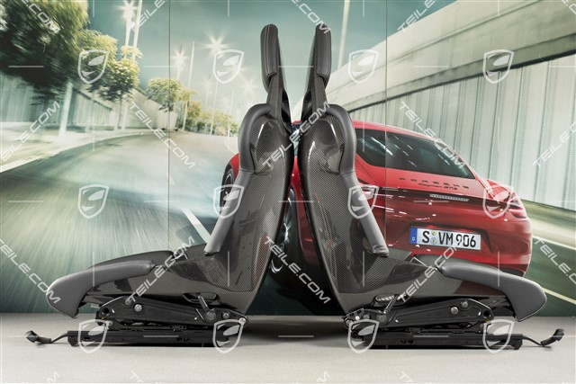 Bucket seats GT3RS / GT2RS, Carbon, leather+Pepita, black, set, L+R