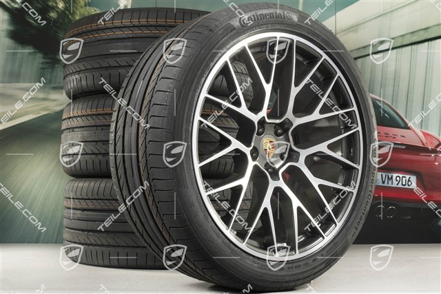21" RS Spyder Design summer wheel set, wheel rims 9,5J x 21 ET27 + 10J x 21 ET19 + NEW Continental summer tyres 265/40 R21 + 295/35 R21, with TPM