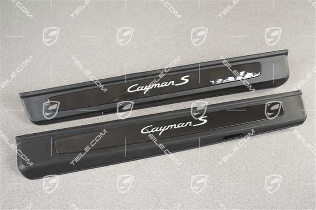 Blenden/Einstiegleisten, mit Beleuchtung, Carbon, "Cayman S", Satz, L+R