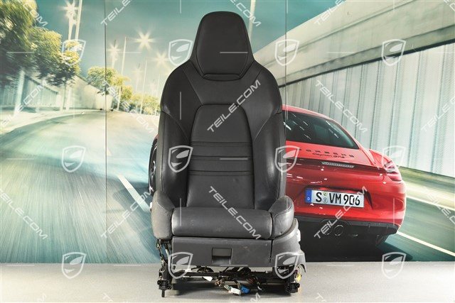 Seat, el. adjustment, leather, black, L