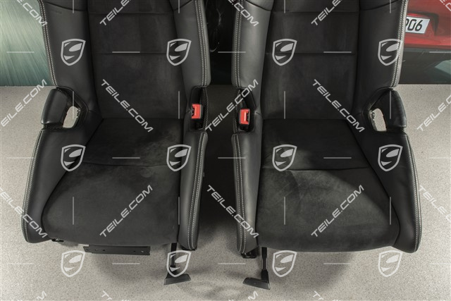 Bucket seats, Carbon, leather+Alcantara, black, seam in Silver, logo GT4, set, L+R