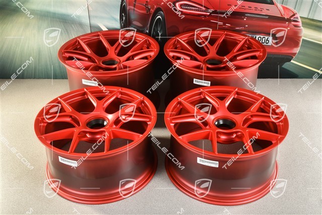GT3RS Magnesium Leichtbau-Schmiederadsatz, Felgen 10J x 20 ET45 + 13J x 21 ET31, Pyrored