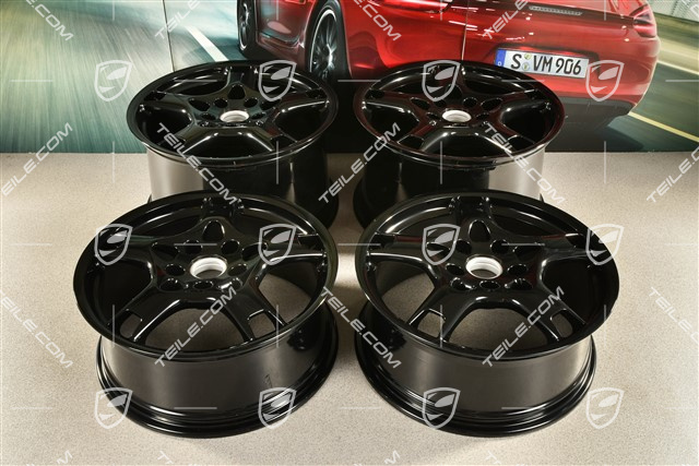 19" Felgensatz Carrera S, 8J x 19 ET57 + 11J x 19 ET67, schwarz