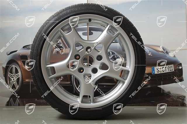 19" Komplet kół letnich Carrera S, felgi 8J x 19 ET 57 + 11J x 19 ET 67 + NOWE opony letnie 235/35 R19 + 295/30 R19