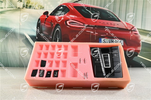 Control panel / switchboard centre console repair kit, sliding roof, coupe, black matte/ hi-gloss ch