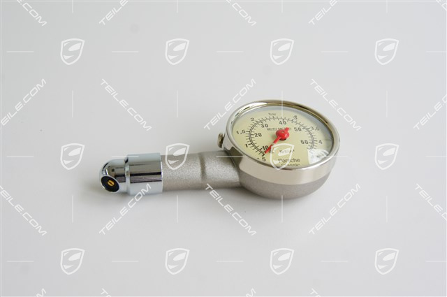 Manometer / Reifendruckprüfer Porsche Classic, mit Lederhülle