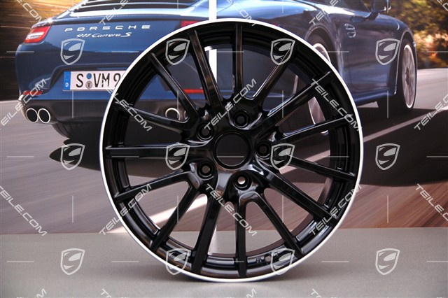19" Komplet felg SportDesign, 8J x 19 ET57 + 11J x 19 ET51, czarno-srebrne