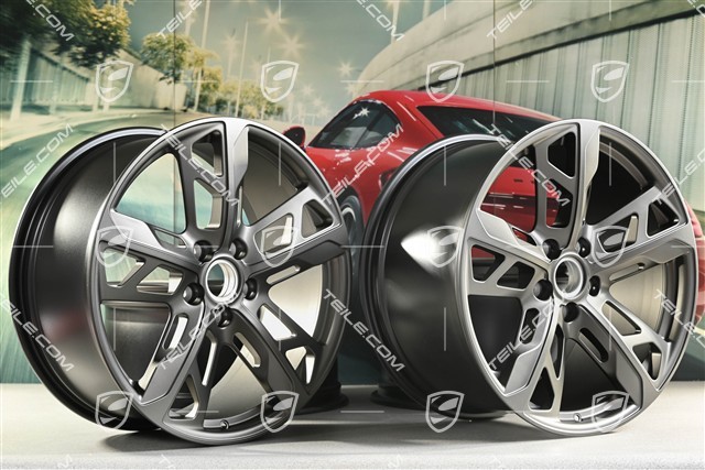 21" Wheel rim set Cross Turismo Design, 9,5J x 21 ET60 + 11,5J x 21 ET66, in Turbonite