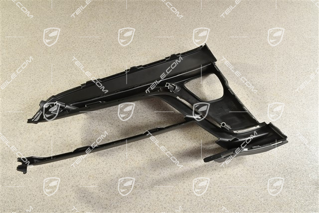 Front bumper Cover trim, Black matte, R