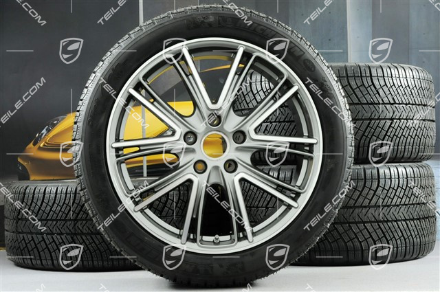 20-inch winter wheels set "Exclusive Design", rims 9,5 J x 20 ET71 + 10,5 J x 20 ET71 + NEW Michelin Pilot Alpin 4 winter tires 275/40 R20 + 315/35 R20, platinum silver
