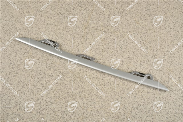 Disc / cover lower, trim for front bumper retaining frame, Rhodium Silver, L