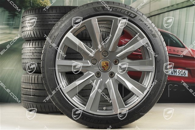 20" Taycan Tequipment Design Sommerräder Satz, Felgen 9J x 20 ET54 + 11J x 20 ET60 + Michelin Sommerreifen 245/45 R20 + 285/40 R20