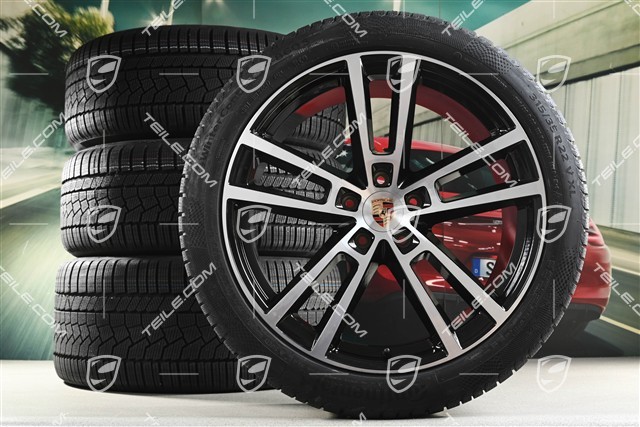22" Winterräder Sport Design, Felgen 10J x 22 ET48 +11,5J x 22 ET61 + Continental Winterreifen 285/40 R22 + 315/35 R22, in Schwarz Hochglanz