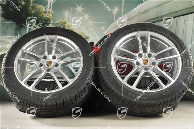 20-inch Cayenne COUPE Sport winter wheel set, rims 9J x 20 ET50 + 10,5J x 20 ET55 +  Continental winter tyres 275/45 R20 + 305/40 R20, with TPMS