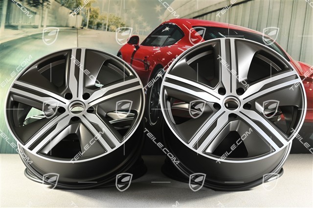 22-inch Macan Exclusive Design wheel rim set, 9J x 22 ET29 + 11J x 22 ET47, Turbonit