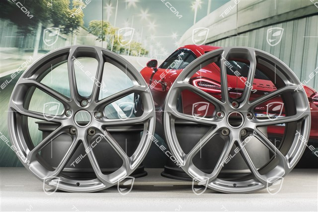 22" Felgensatz GT, 10J x 22 ET48 + 11,5J x 22 ET52, Platinum-Seidenmatt