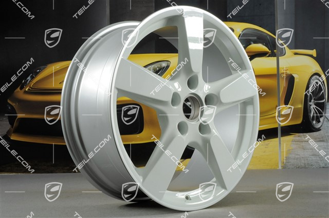 19" Cayman S Felgensatz, 8J x 19 x ET 57 + 9,5J x 19 x ET 45, Felgenstern in Weiß