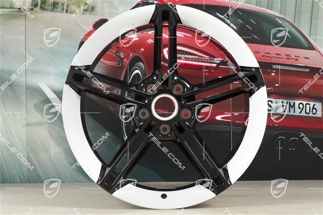 21" Felga Mission E Design, 11,5J x 21 ET66, czarny wysoki połysk/Biały Carrara