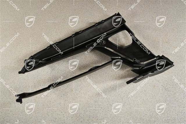 Front bumper Cover trim, Black matte, R