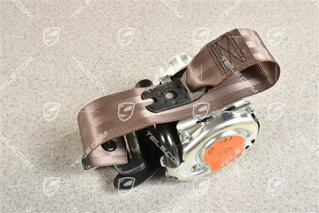 Rear Seat belt, visual and acoustic control of fastening, Truffle Brown, R