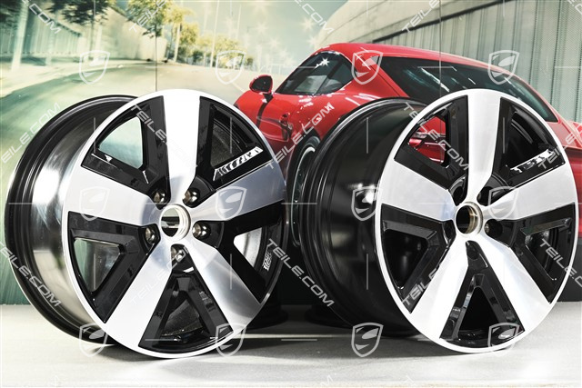 20" komplet felg Cayenne Basis Aero COUPE, 10,5J x 20 ET55 + 9J x 20 ET50, czarny wysoki połysk