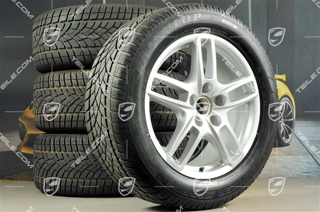 19" Cayenne Turbo Winterräder Satz, 4x Felgen 8,5 J x 19 ET 59 + 4x Dunlop Winterreifen 265/50 R 19 110V XL M+S, mit RDK-Sensoren