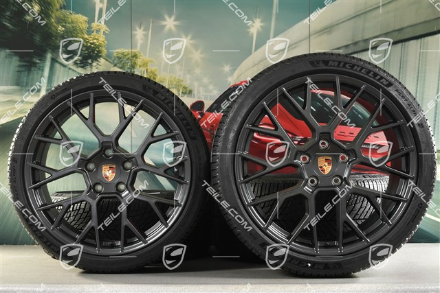 20"+21" RS Spyder Design winter wheel set, wheel rims 8,5J x 20 ET50 + 11J x 21 ET82 + Michelin winter tyres 245/35 R20 + 305/30 R21, with TPMS, Anthracite Grey