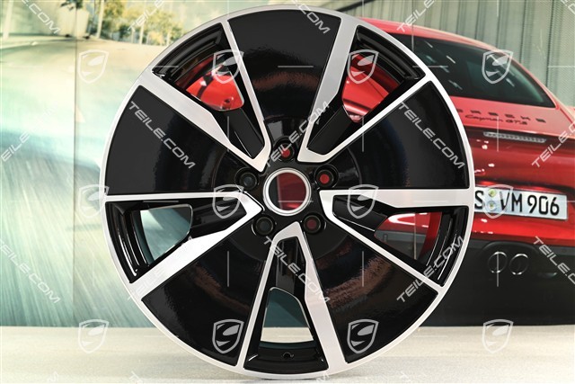21" Komplet felg Macan Turbo, 8,5J x 21 ET27 + 10,5J x 21 ET47, czarny wysoki połysk