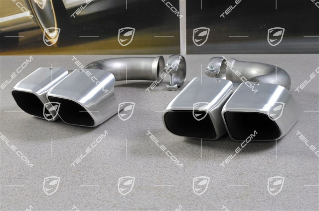 Sport Endrohr, aus poliertem Edelstahl, 4-Rohr Optik, Satz (L+R)