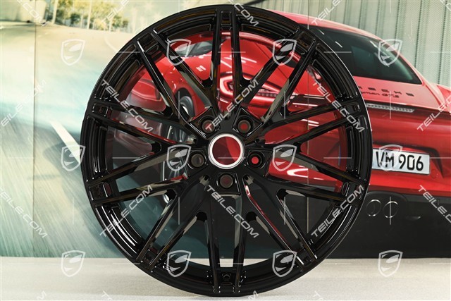 22-inch Macan RS Spyder Design wheel rim, 11J x 22 ET47, black high gloss