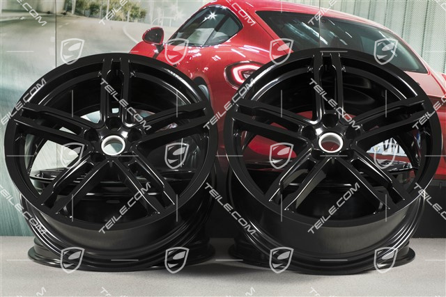 19" Komplet felg Macan Turbo, 8J x 19 ET21 + 9J x 19 ET21, czarny wysoki połysk
