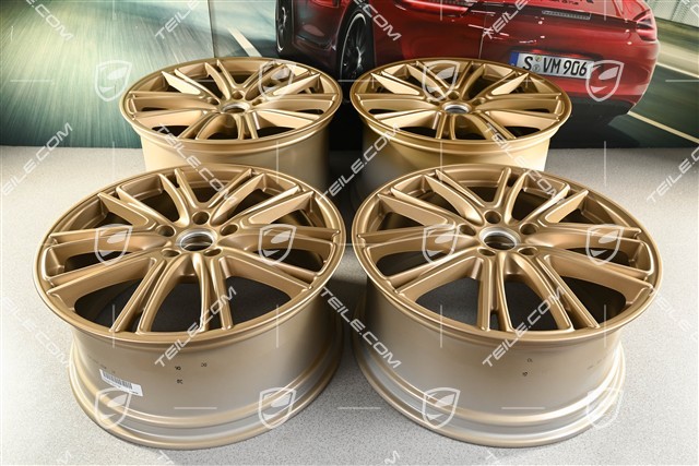 21" Felgensatz Panamera Exclusive, 9,5J x 21 ET71 + 11,5J x 21 ET69, Aurum