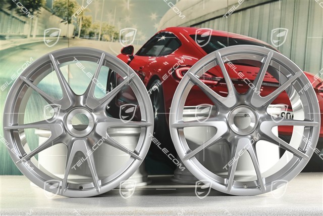 19-inch Rims set GT3RS II 4.0 / GT2RS, GT-Silber, 9J x 19 ET47 + 12J x 19 ET48