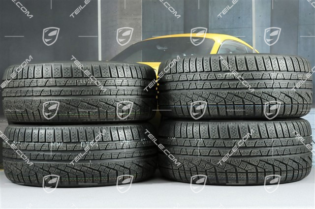 18" komplet kół zimowych Panamera S, felgi 8J x 18 ET59 + 9J x 18 ET53 + opony Pirelli Sottozero II 245/50 R18 + 275/45 R18