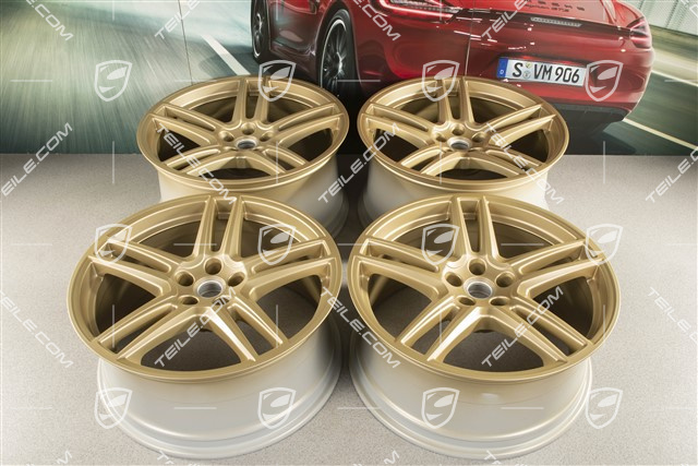 20" komplet felg "Macan Turbo", 9J x 20 ET26 + 10J x 20 ET19, CMS, aurum satynowy półmat