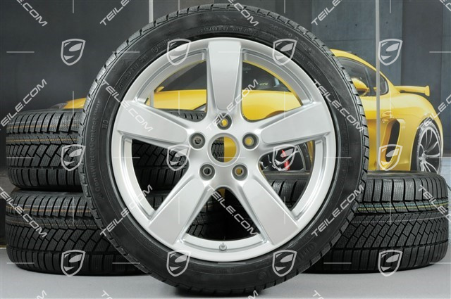 19" Winterräder Satz "Cayman S", Felgen 8J x 19 ET57 + 9,5J x 19 ET45 + Continental WinterContact TS 830P Winterreifen 235/40 R19 + 265/40 R19, ohne RDK-Sensoren