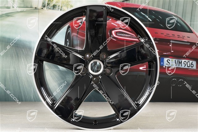 19" Komplet felg Macan SportClassic, 8,5J x 19 ET21 + 9J x 19 ET21, czarny wysoki połysk