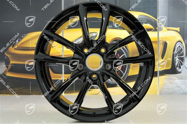 19" Felge Panamera S, 9J x 19 ET64, schwarz hochglanz