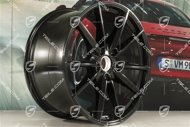 20+21" Felgensatz Carrera S, Felgen: vorne 8,5Jx20 ET53 + hinten 11J x 21 ET66 in Schwarz Hochglanz